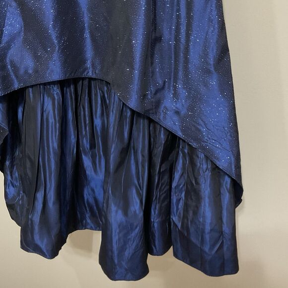 Scott McClintock Blue Glitter Strapless Formal Dress Gown Fit & Flare Maxi Sz 6 - Picture 4 of 10